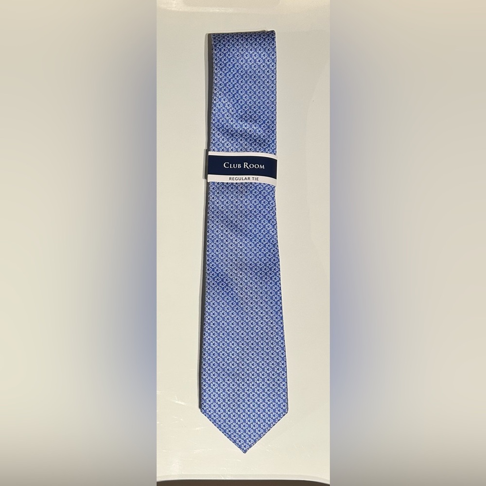 Club Room Cadet Blue Davie Fish Neck Tie: NWT Retail $55